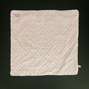 American Girl Bitty Baby Doll Blanket Lovey Pink Minky Dot 18.5x19"